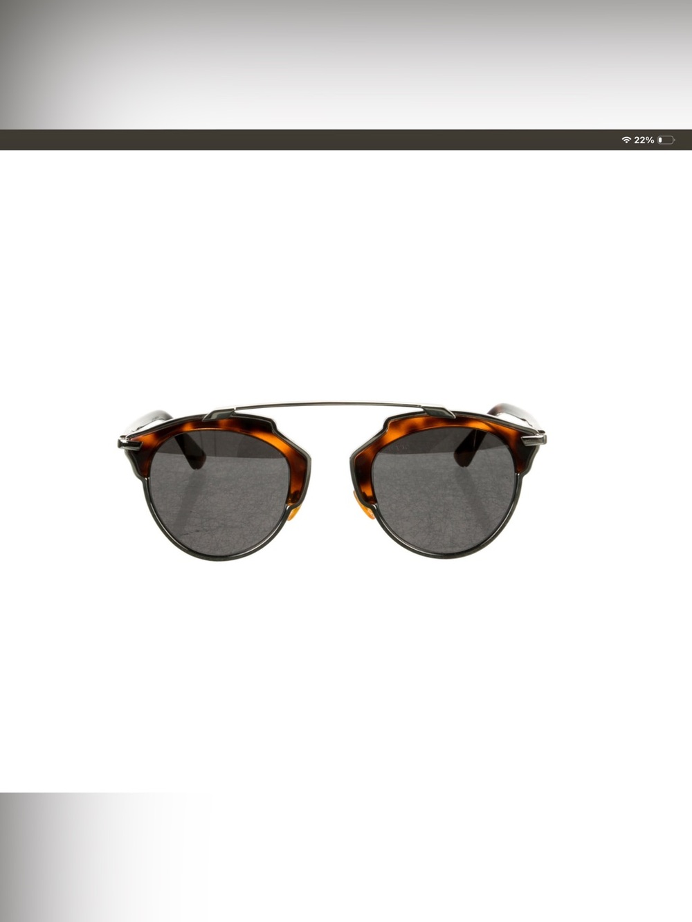 Dior SoReal Aviator Sunglasses Brown Tortoiseshell with case.